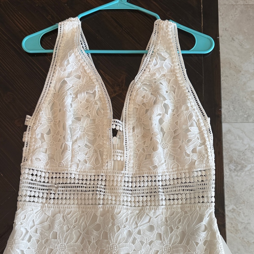 Soieblu White Lace Midi Dress